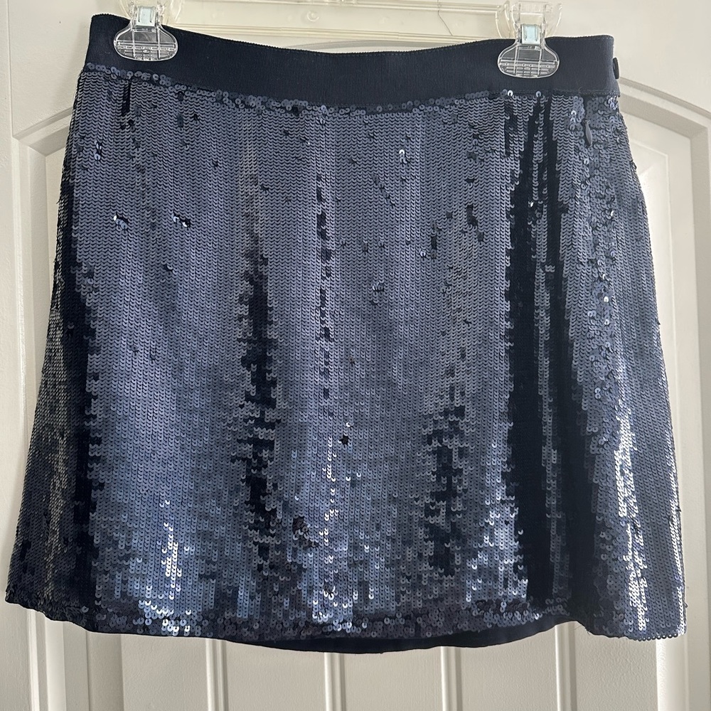 J Crew Blue Sequin Skirt